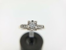 Vintage 14k Yellow Gold Natural Round Diamond Engagement Ring