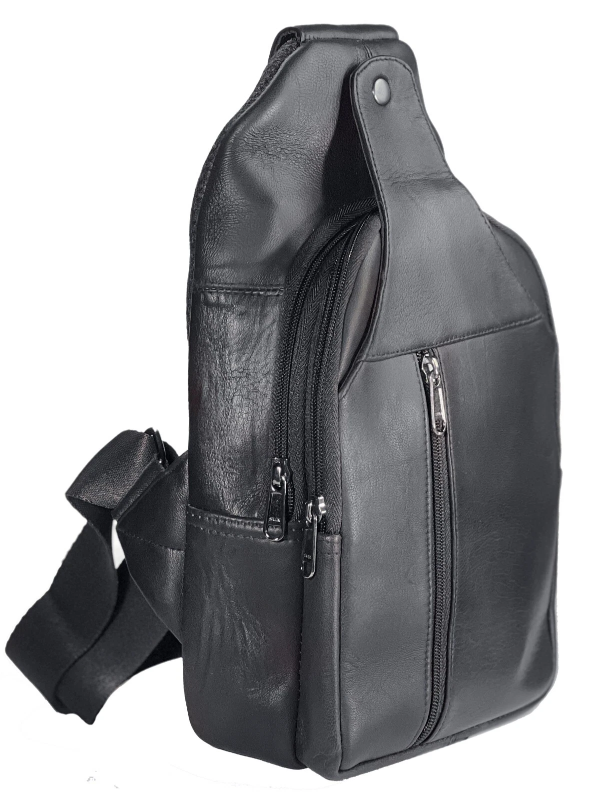 Men's Sling Backpack Genuine Leather Chest bag Crossbody Bag Shoulder Bag