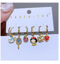 new 6pcs girl princess Cartoon Dangle Earrings Set Fashion Women Party Jewelry