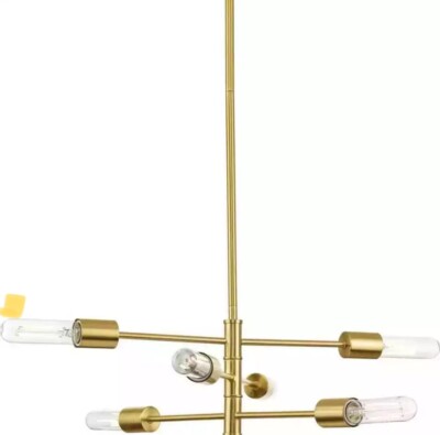 Progress Lighting Noda 6-Light Brushed Gold Shaded Pendant Light Contemporary