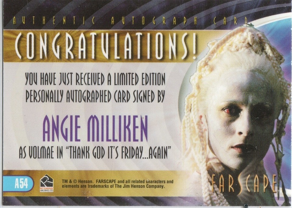 FARSCAPE THROUGH THE WORMHOLE A54 Angie Milliken as Volmae Auto trading