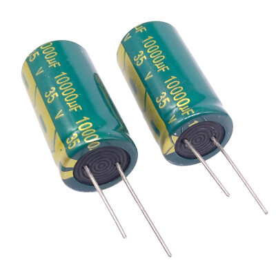 2pc Electrolytic Capacitors 10000uF 10000mfd 35V +105  Radial 18 x 38mm