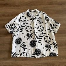 Hot Cotton Women by Marc Ware 100% Linen Button Up Blouse 3X Coastal Made in USA