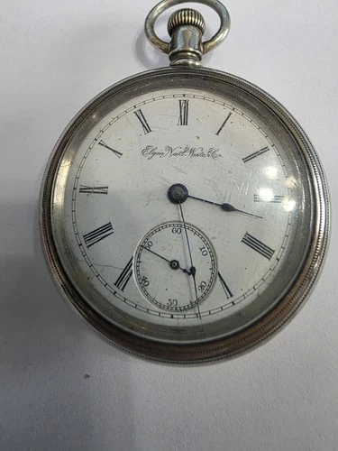 Antique 1897 Elgin Pocket watch 18s 15j  Silveroid Swing-out Case.  Running.
