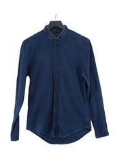 Zara Men's Shirt Chest: 33 in Blue 100 Cotton Basic
