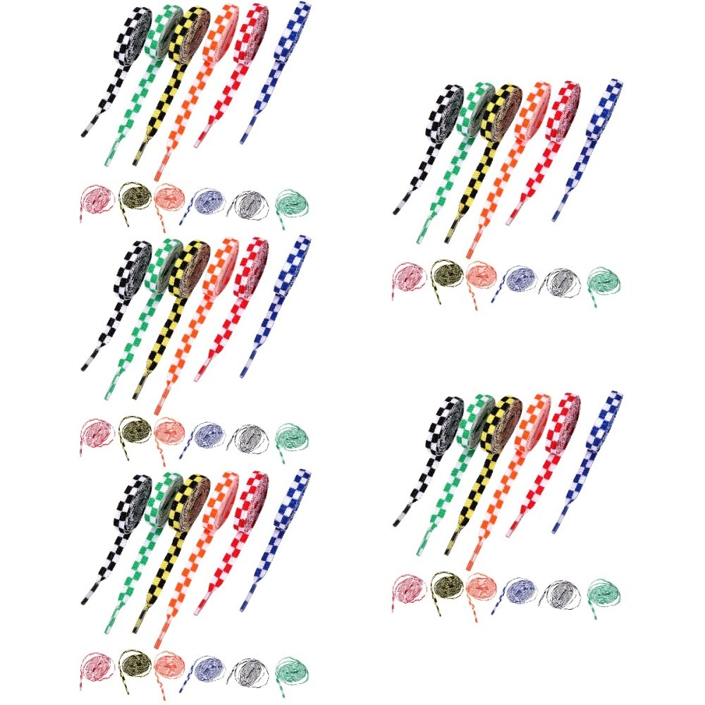 APL Set 5 Lacci Colorati Scarpe Sportive Poliestere Piatto Universale