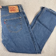 Vintage Levis 501 Jeans Mens 35x36 33x32 Blue Button Fly Straight Leg Y2K