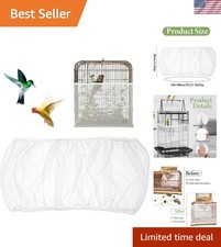 Adjustable White Bird Cage Seed Guard - Optimal Airflow Easy Installation