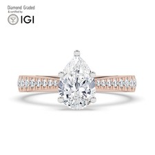 Pear Diamond Engagement Ring 18k Rose Gold Labgrown 2.25 Ct Solitaire