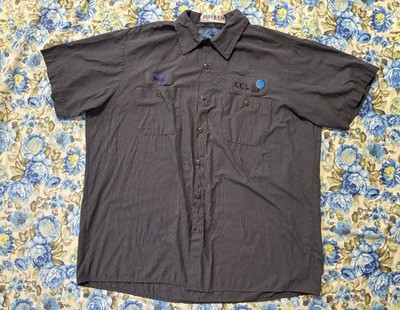 Mens Cintas CCL Logo Dark Gray Short Sleeve Janitor Dressshirt. Size X-large