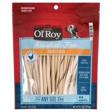 Rawhide Free Chicken Flavor Twist Sticks Dog Treats 9.7 oz Bag 50 Chews