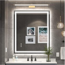 30x36 Inch Luxury Dimmable LED Bathroom Mirror with Anti-Fog and Backlit Lights