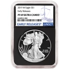 2019-W $1 1-oz Proof American Silver Eagle NGC PF69UC Blue ER Label Retro Core