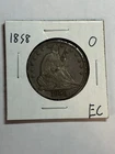 1858-O Seated Liberty Half Dollar Silver XF Details Type Coin