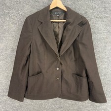 Kasper Blazer Women 14 Brown Button Up Collared Long Sleeve Pockets Jacket