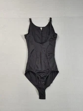 Maidenform Women Bodysuit S Black Firm Control Shapewear Adjustable Straps