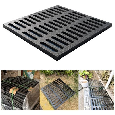 Heavy Duty Channel Drain Grate for Yard - Black
