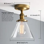 Phansthy Industrial Ceiling Light Fixtures with Switch, Funnel Clear Glass photo 2