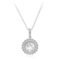 Cavill Silberkette 1,85Ct WeißEr Topas Zirkon 925 Silber Damen Schmuck