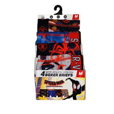 Spiderman Boys 4 pairs Boxer Briefs Underwear Size M 8 Miles Morales Superhero