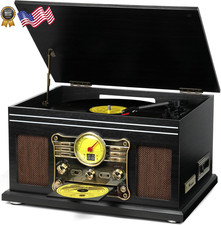 Bluetooth Record Player 10 in 1,FEKTIK 3-Speed Turntable for Vinyl with Speakers