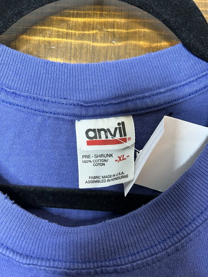 Y2K Dragon Flame Long Sleeve XL Tee Blue Graphic Colorado T-shirt Vintage 2000 - Image 3 of 4