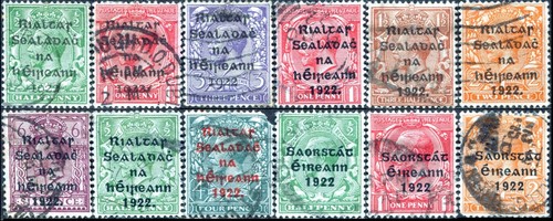 IRLAND/IRELAND/EIRE 12 Briefmarken/stamps (1922) Obl/Used
