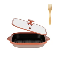 Microwave Grill Pan with Cover - Bacon Cooker, Crisper & Grilled Cheese Maker...