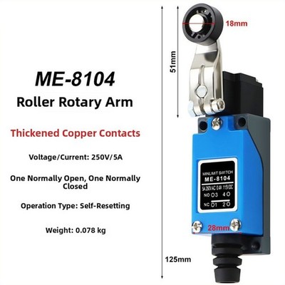 Industrial Limit Switch ABS Aluminum Housing 250V 6A Dual Contact Type