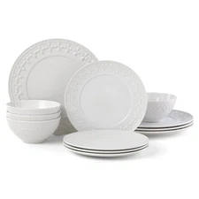 Lenox 884531 Chelse Muse Fleur White 12-Piece Dinnerware Set