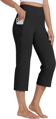 WILLIT Caprihose Damen Yogahose Sporthose Capri Leggings High Waist Hosen Crop G