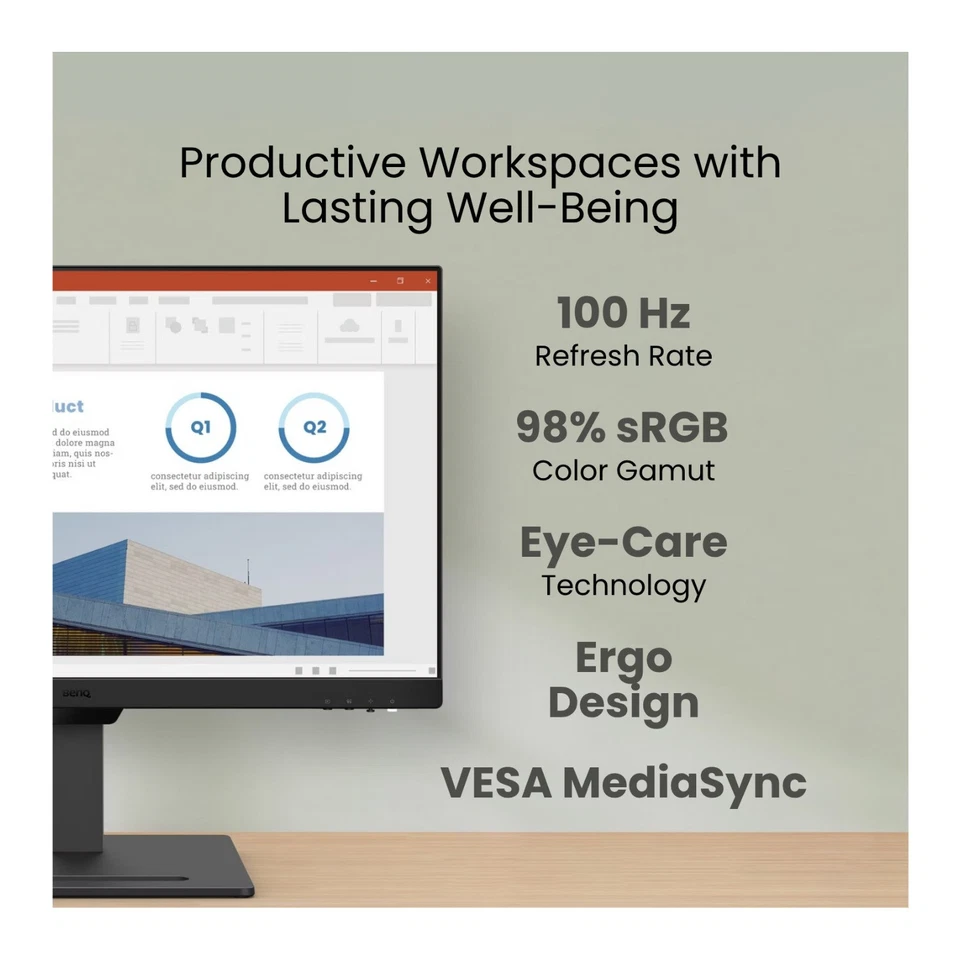 BenQ GW2790T 27" Monitor (Black) with HDMI Cable USB-C Hub and Screen Cleaner - Image 2 of 4