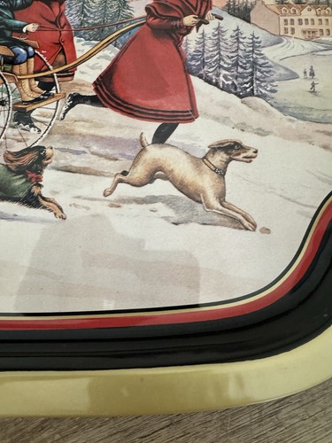 Vintage Scarborough & Co Christmas NOEL Metal Serving Tray Victorian England - Picture 5 of 21