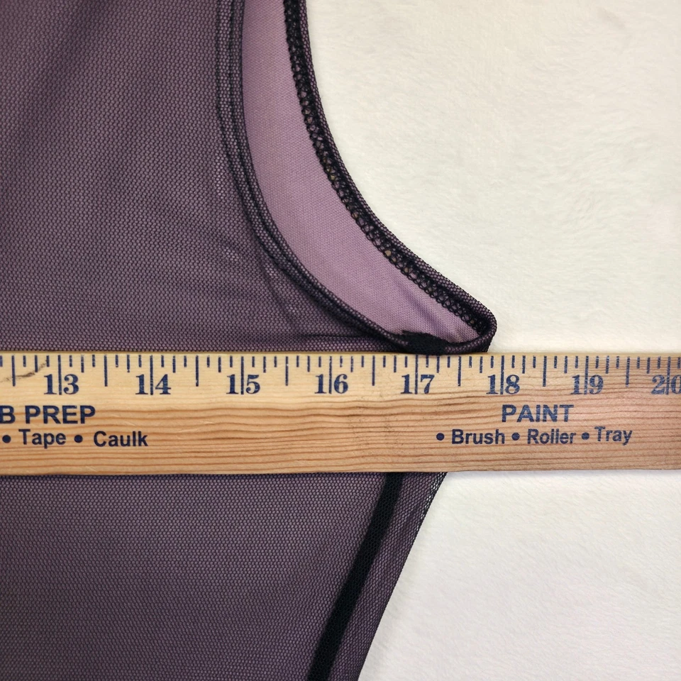 Maxi Vestido Y2K Rampage Mujer M Púrpura Negro Micro Malla Capricho Coqueta Gótico Foto 4 de 4