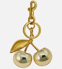 Cherry keychain accessory -shiny resin and metal bag decoration, handbag ornamet