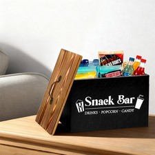 Wooden Storage Container with Lid Holder Dispenser for Laundry Room Bathroom