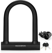 ROCKBROS Bike U Lock Heavy Duty Anti Theft Bike Lock Mounting Bracket with3 Keys