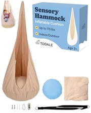 Sensory Swing Hammock Chair in Cream Cloth for Indoor  Outdoor Use