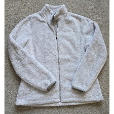 Eddie Bauer Womens Gray High Pile Sherpa Fleece Full Zip Jacket Size L