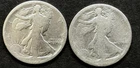 1916 & 1916D "OBV"  WALKING LIBERTY 90% SILVER  HALF DOLLARS