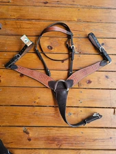 New Western Brown Color Alligator Breast Collar/Browband Bridle by Saddlesmith