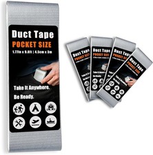  Free Duty Tax 4 Pack Mini Duct Tape   Travel Size 1.77 inch x 5 inch Flat