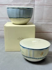Lenox Provencal Garden Stackable Bowls Set TWO 2 Lids Store Heat Serve Cottage