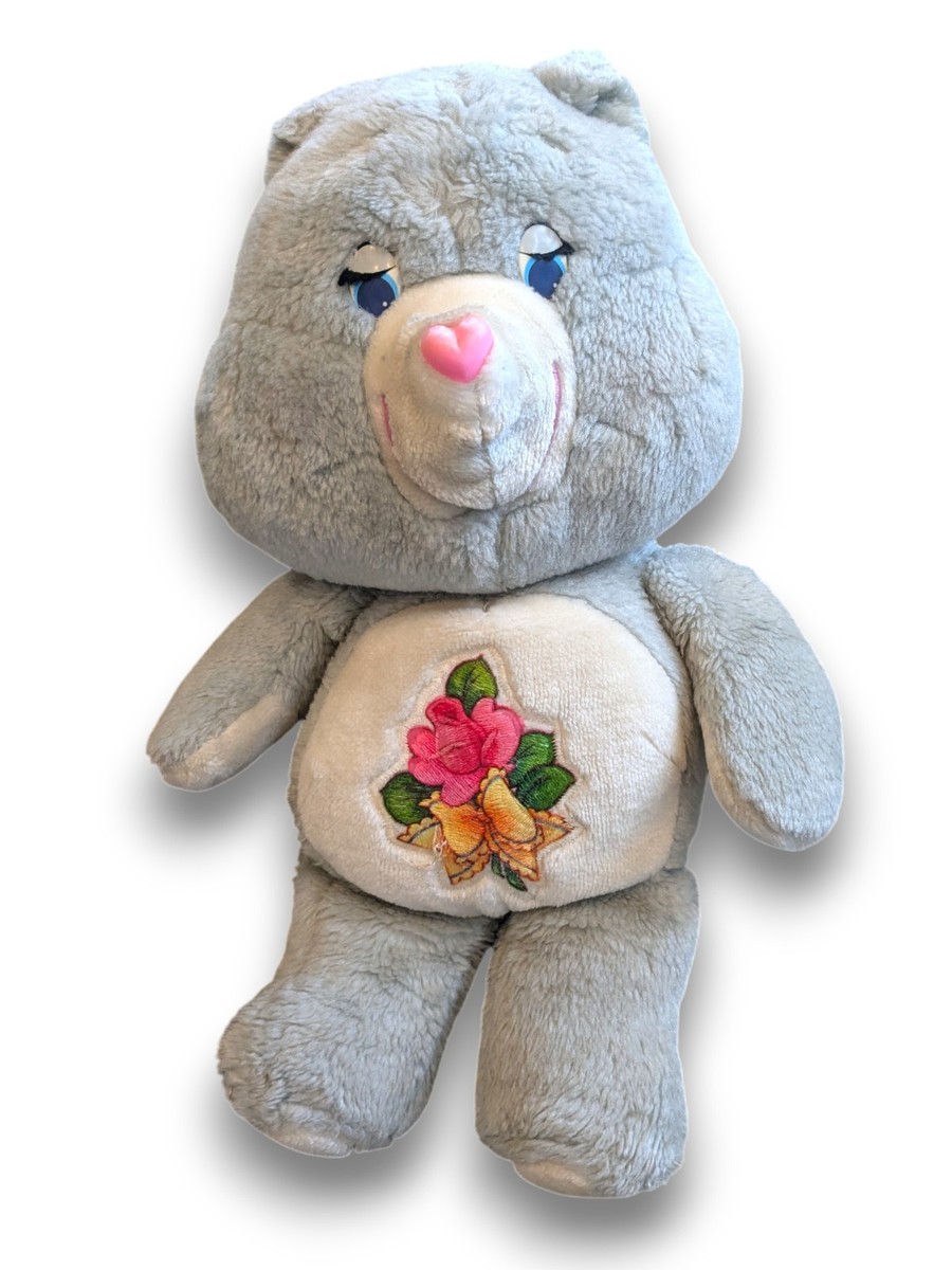 Vintage 80s Care Bears Grams Grandma Gray Plush Teddy Embroidered