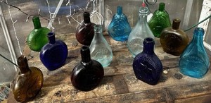 Clevenger  brothers bottles Set Of 12! Ask For More Pictures Bright Colors Birds