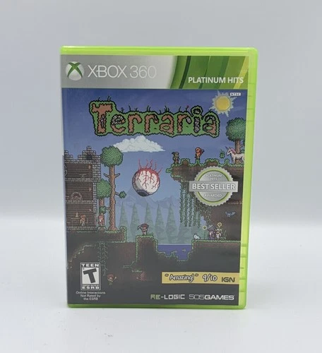 Terraria Microsoft Xbox 360 Disc + Case Platinum Hits Refurbished & Tested