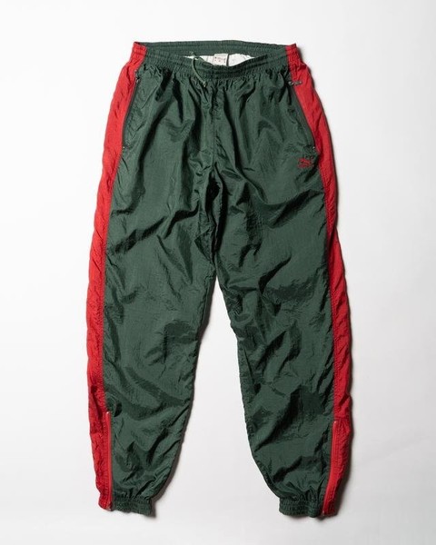 Men Puma Trousers Green Nylon XL