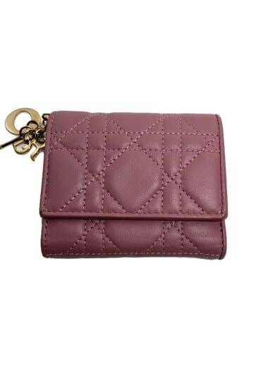 Dior Lady 3-Fold Lotus Wallet in Sheep Leather with Cannage Stitch
