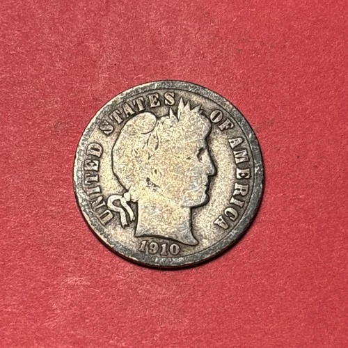 (1) Beautiful Toned Antique 1910-P Barber Dime CHOICE G-GOOD NICE FILLER