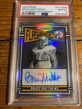 Bruce Matthews 2025 Prizm #FLA-BMS Flashback Silver Prizm Auto /149 Oiler PSA 10